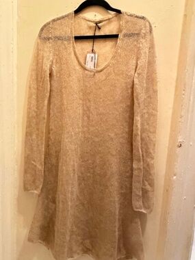 MIU MIU Mohair Sheer Tunic Dress - Albino